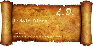 Lidolt Ditta névjegykártya